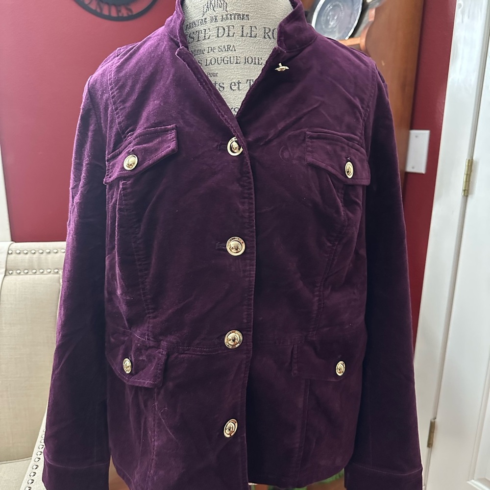 Chico's Purple Corduroy Blazer